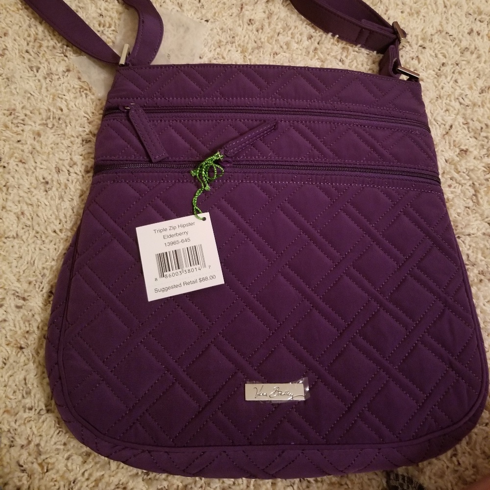 Vera Bradley Triple Zip Hipster Crossbody